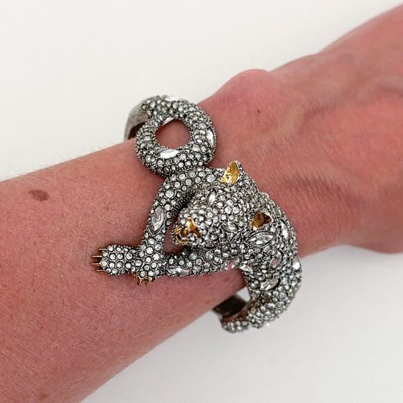 ALEXIS BITTAR Elements Moonlight Crystal Panther Bracelet Gunmetal - Picture 12 of 12